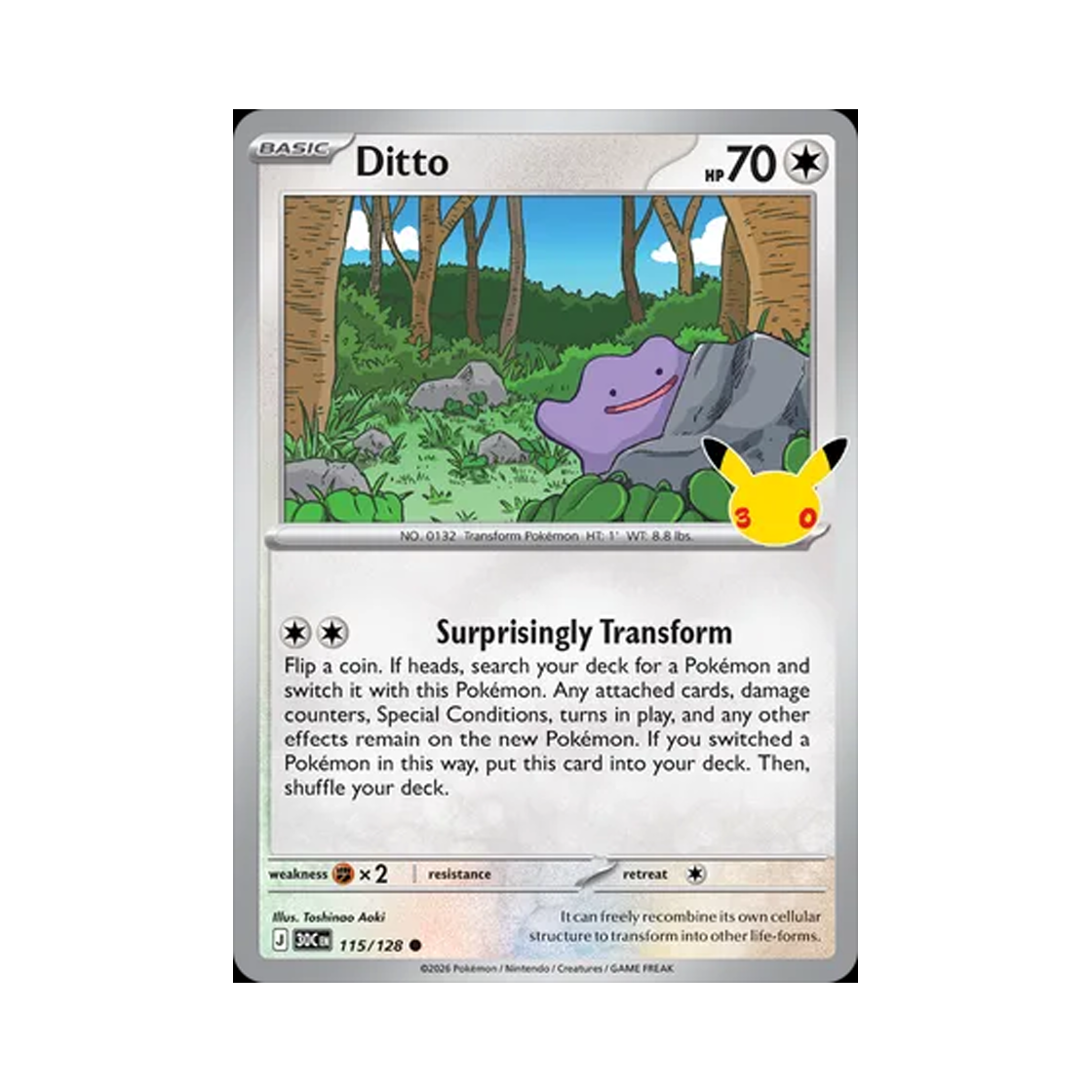 30C115-128 Pokemon TCG Ditto C 30th Celebration (English Ver.)