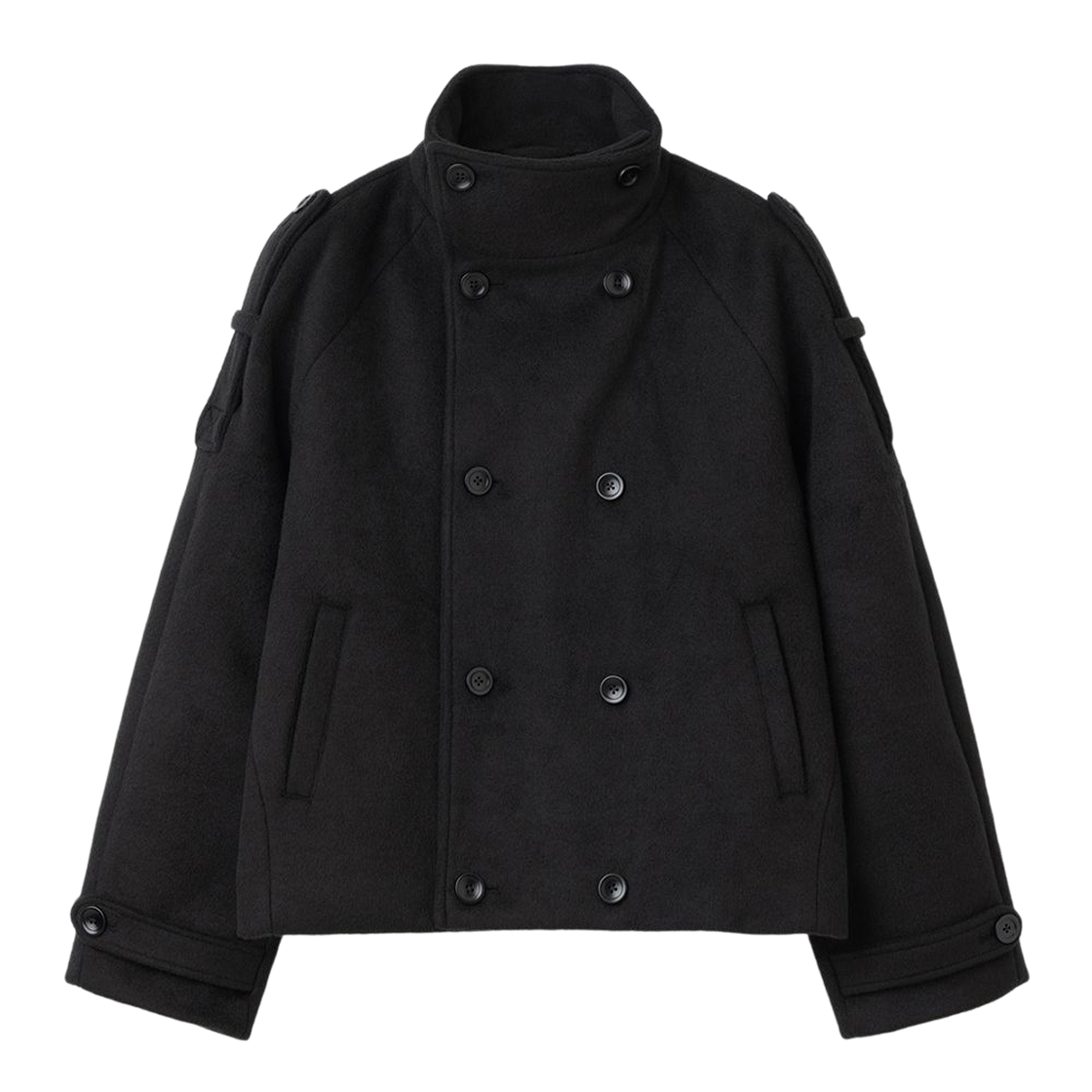 밀로 아카이브 하이넥 울 DB 마린 자켓 블랙(milloarchive High Neck Wool DB Marine Jacket Black)
