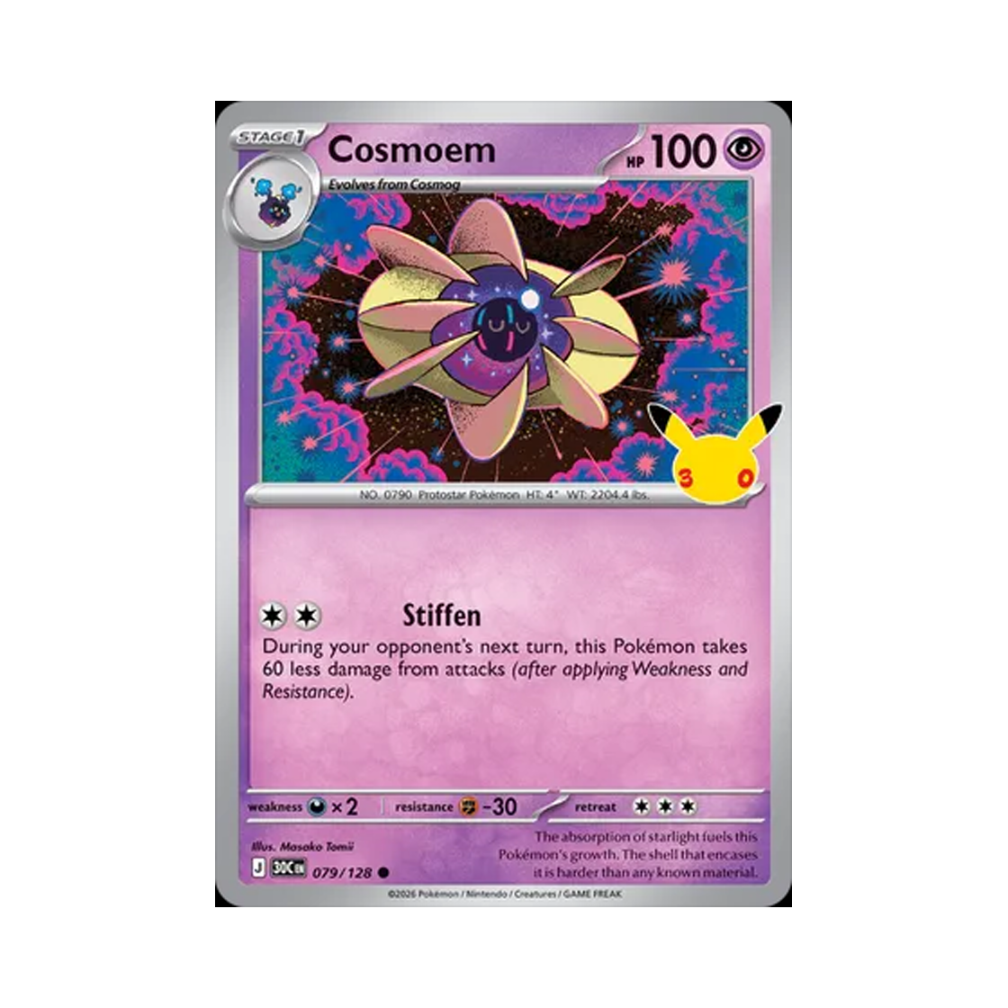 30C079-128 Pokemon TCG Cosmoem C 30th Celebration (English Ver.)