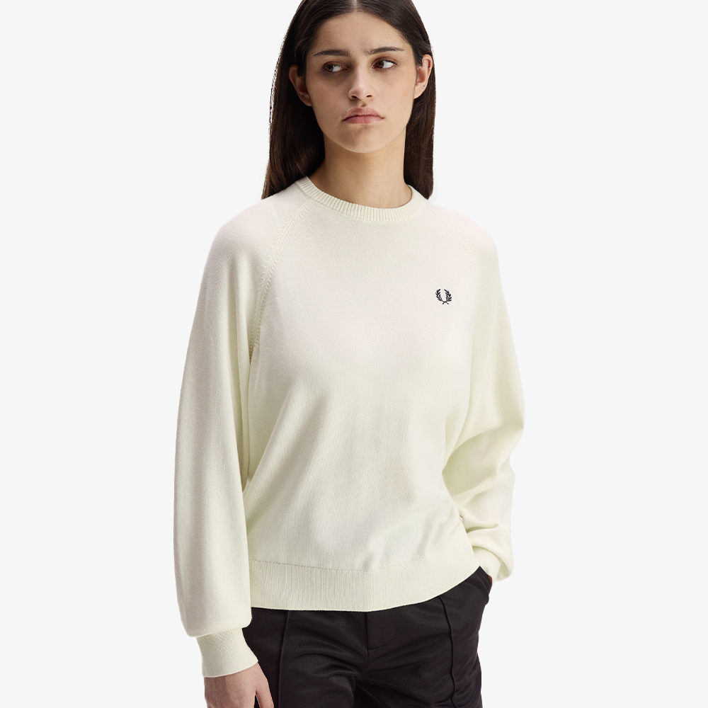 프레드페리 우먼즈 오버사이즈드 크루넥 니트 에크루(Fred Perry Womens Oversized Crew Neck Knit Ecru) - 5