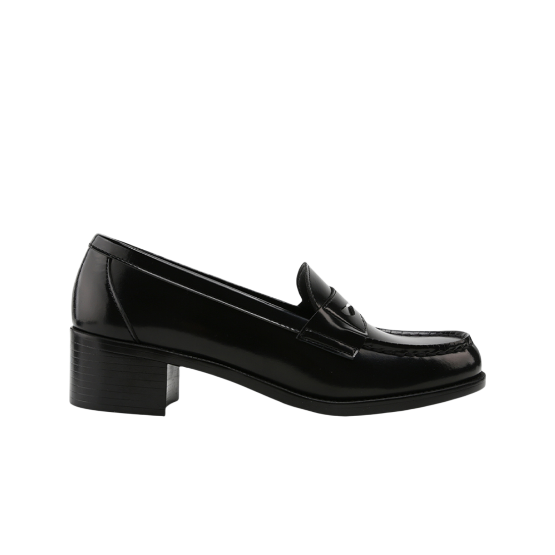 하루타 HS-4603 블랙 여성 힐업 페니 로퍼(Haruta HS-4603 Black Women's Heeled Penny Loafers)