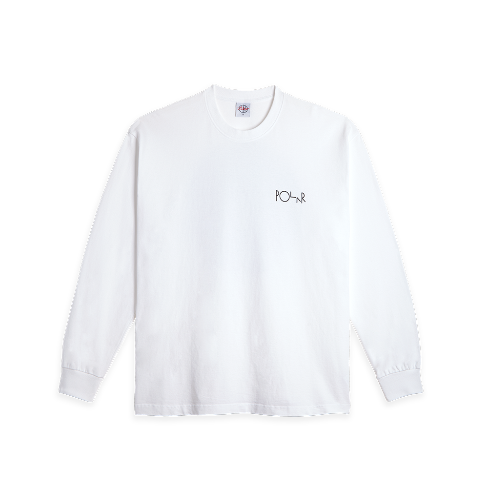 폴라 스케이트 필 로고 롱슬리브 티 | 클레즈 크로싱 화이트(Polar Skate Co. Fill Logo LS Tee | Klez Crossing White) - 2
