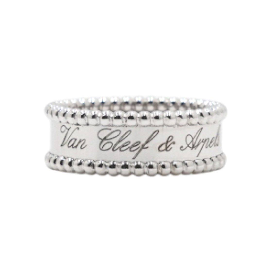 ITRN2I3LMM7K Van Cleef & Arpels 18K White Gold Perlee Signature Ring