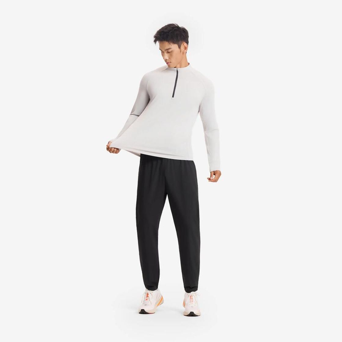 데카트론 남성 하프집 러닝 긴팔 티 런 드라이 500 페블 그레이(Decathlon Men's Half-Zip Running Long-Sleeved T-shirt Run Dry 500 Pebble Grey) - 9