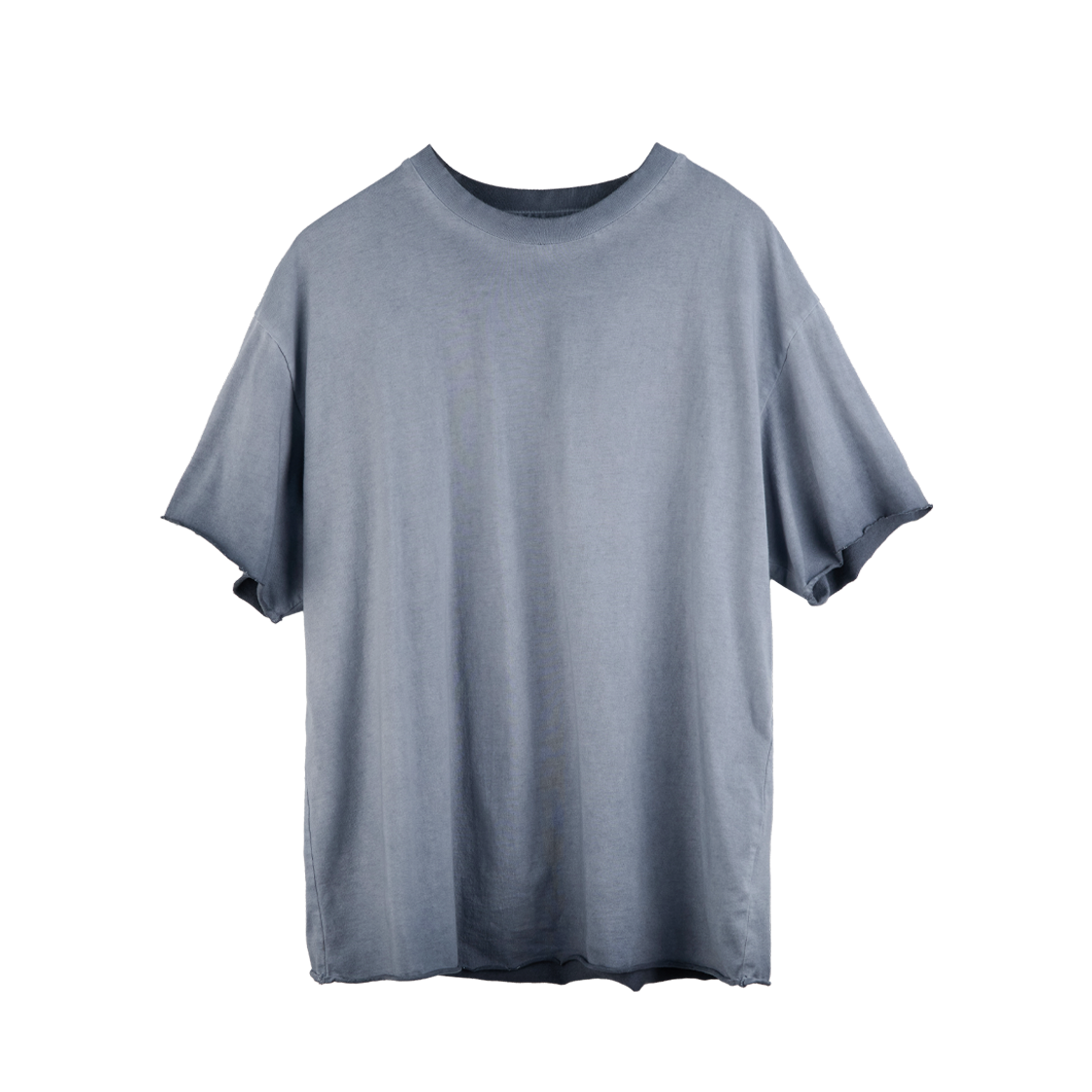폴리테루 포그 1/2 티 로우 컷 하드 워시드 네이비(Polyteru Fog 1/2 Tee Raw Cut Hard Washed Navy)