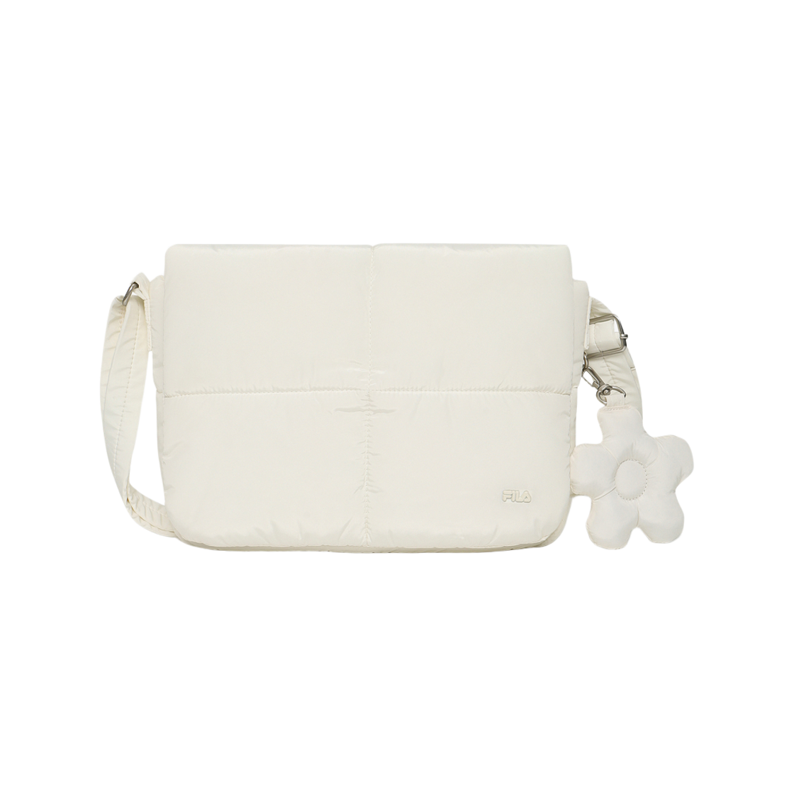 1100FS264BC01F010175 [5% 적립] FILA Puffer Flap Cross Bag Ivory