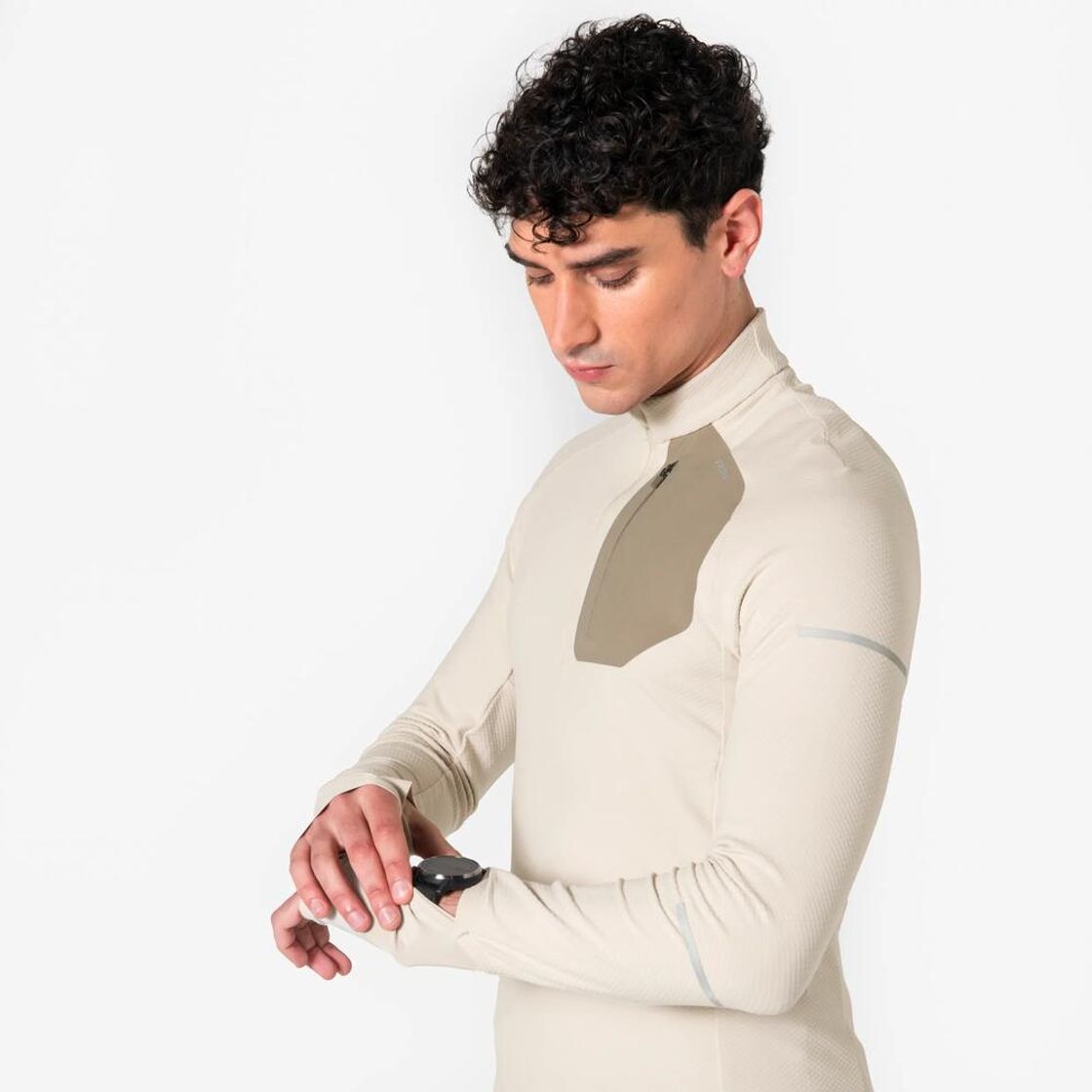 데카트론 남성 하프집 러닝 긴팔 티 런 웜 900 린넨 베이지(Decathlon Men's Half-Zip Running Long-Sleeved T-shirt Run Warm 900 Linen Beige) - 7