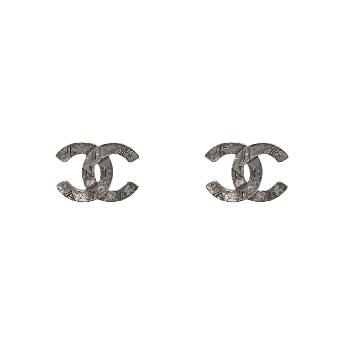 IT2A54KTI5IH Chanel CC Lettering Silver Earrings