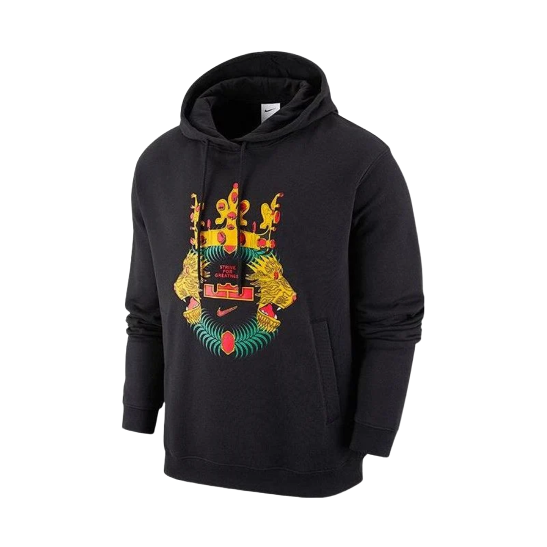 DA6712-010 Nike Lebron Basketball Sports Training Casual Fleece Lined Hoodie Black - Asia