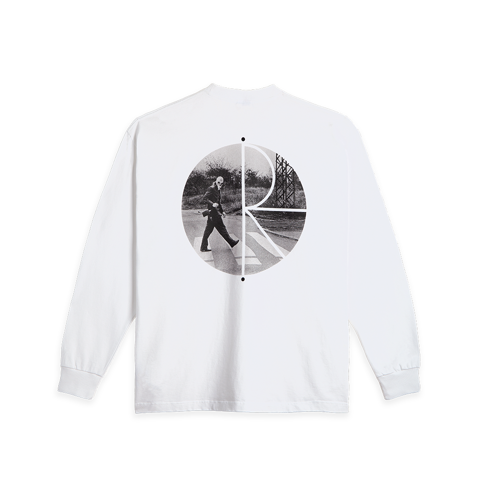 P000BLVA Polar Skate Co. Fill Logo LS Tee | Klez Crossing White