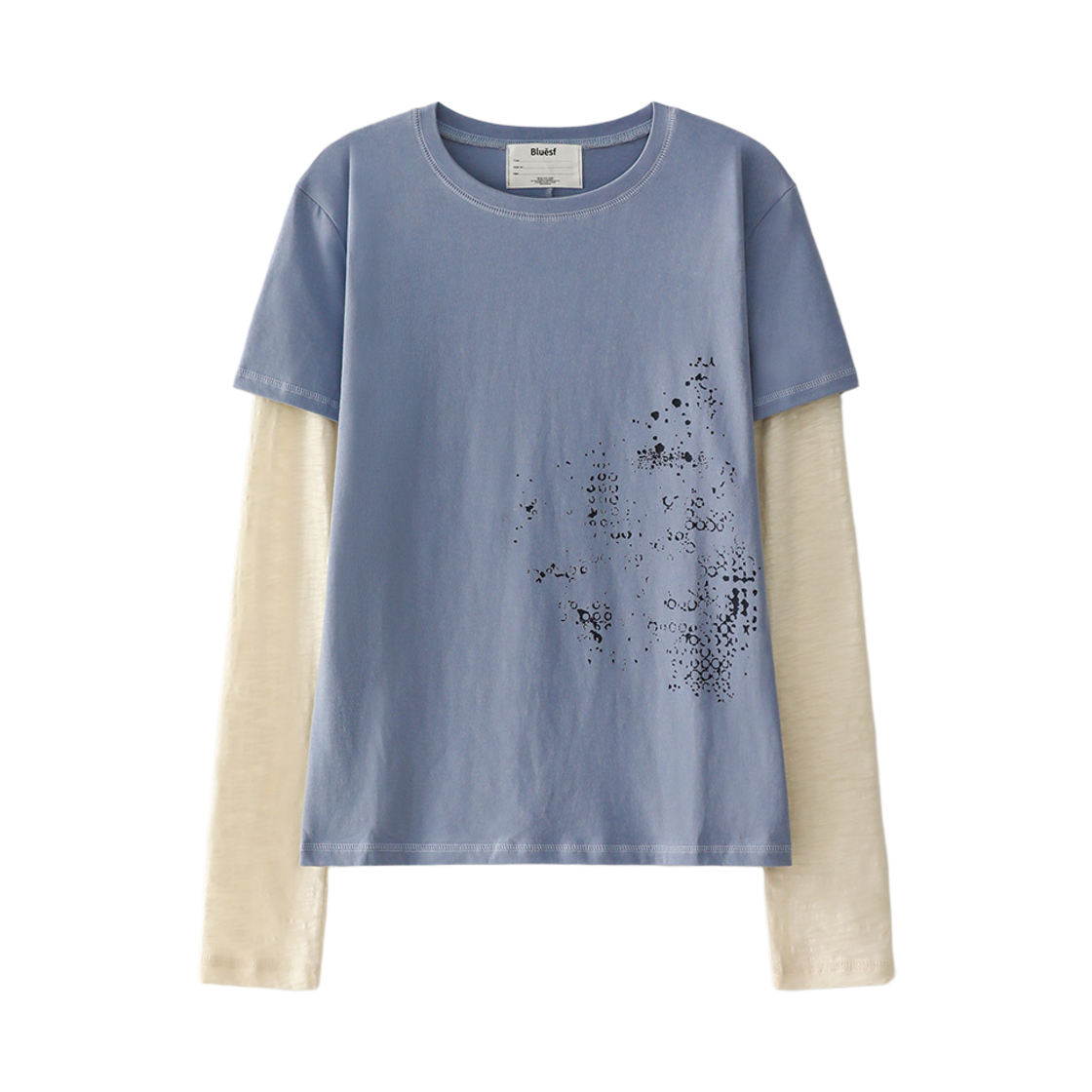 블루 선플라워 레이어드 그래픽 티셔츠 블루(Blue Sunflower Layered Graphic Tee Bl) - 1