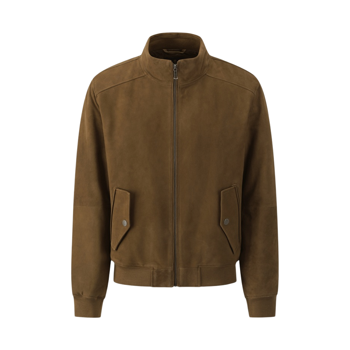 BBLJMNG301-DBE BrooksBrothers Suede Bomber Jacket Dark Beige