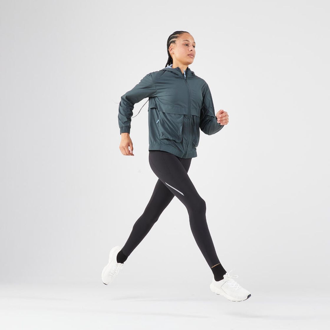 데카트론 여성 러닝 경량 윈드 자켓 런 500 스모크 그린(Decathlon Women's Running Lightweight Wind Jacket Run 500 Smoke Green) - 3