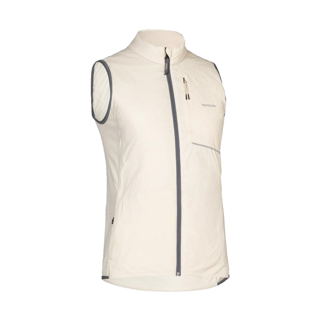 9009012 Decathlon Women's Running Padded Vest Run Warm 500 Linen Beige