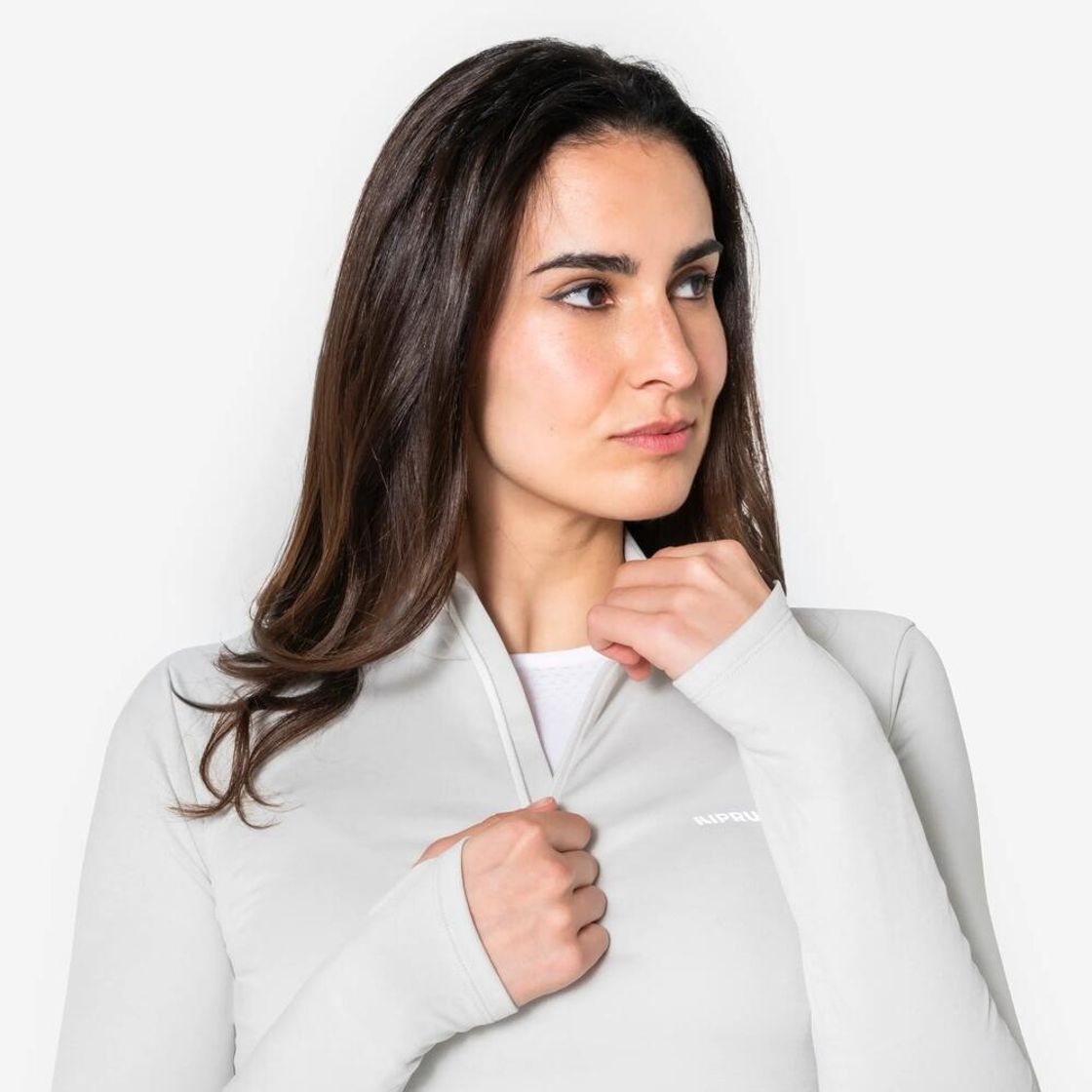 데카트론 여성 하프집 러닝 긴팔 티 런 코어 미네랄 그레이(Decathlon Women's Half-Zip Running Long-Sleeved T-shirt Run Core Mineral Grey) - 6