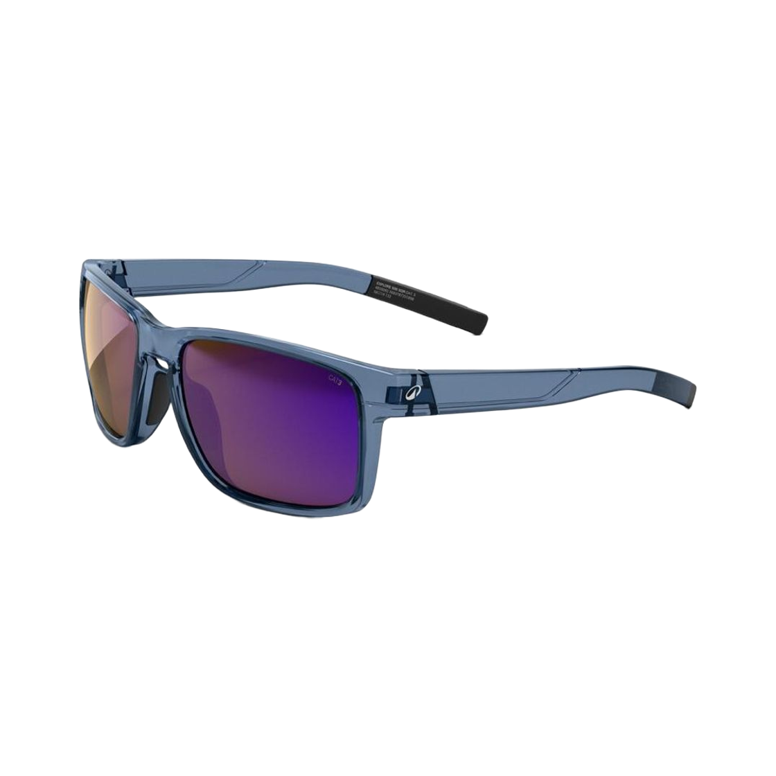 8984207 Decathlon Sports Mirrored Square Sunglasses Explore 500 Storm Blue
