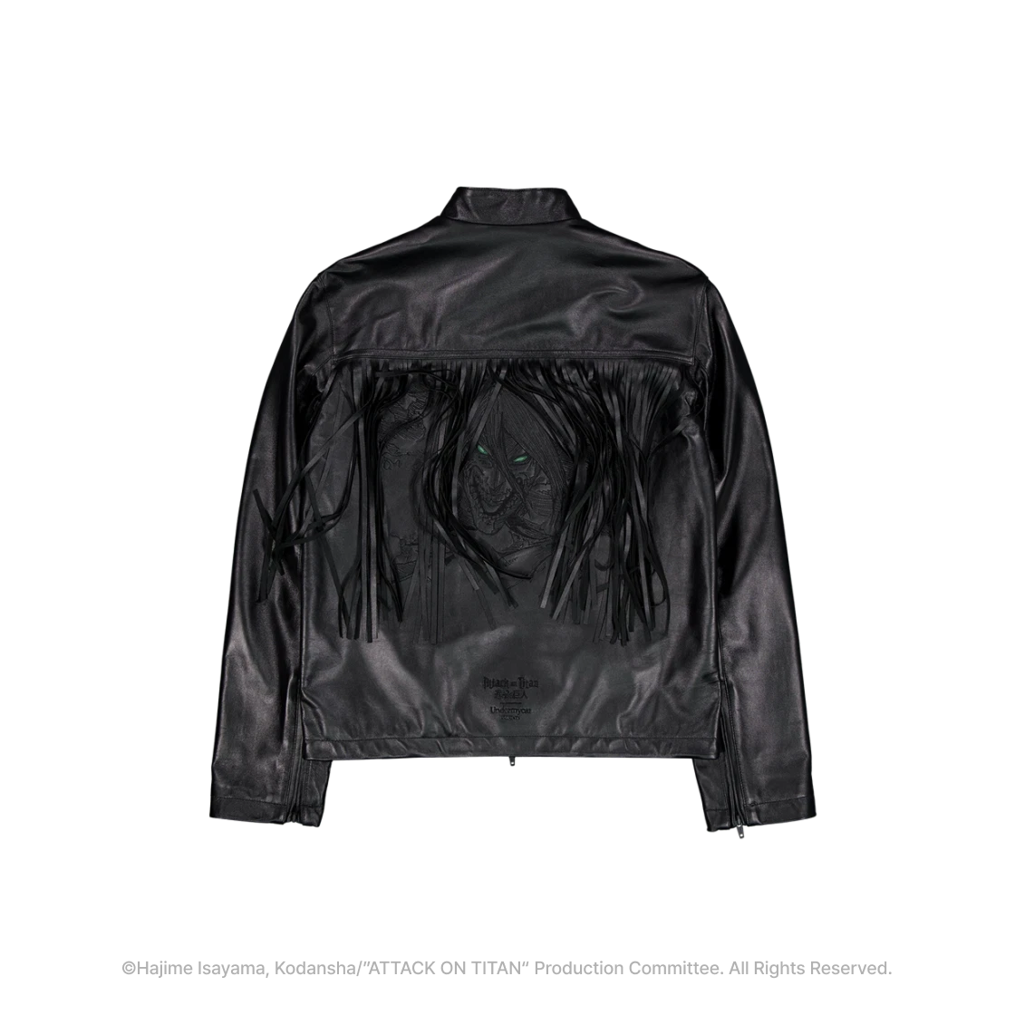 [진격의 거인 I 언더마이카] 에렌 양가죽 프린지 레더 자켓 팬텀 블랙([Attack On Titan I Undermycar] Eren Lambskin Fringe Leather Jacket Phantom Black)