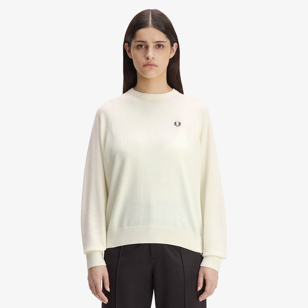 프레드페리 우먼즈 오버사이즈드 크루넥 니트 에크루(Fred Perry Womens Oversized Crew Neck Knit Ecru) - 3