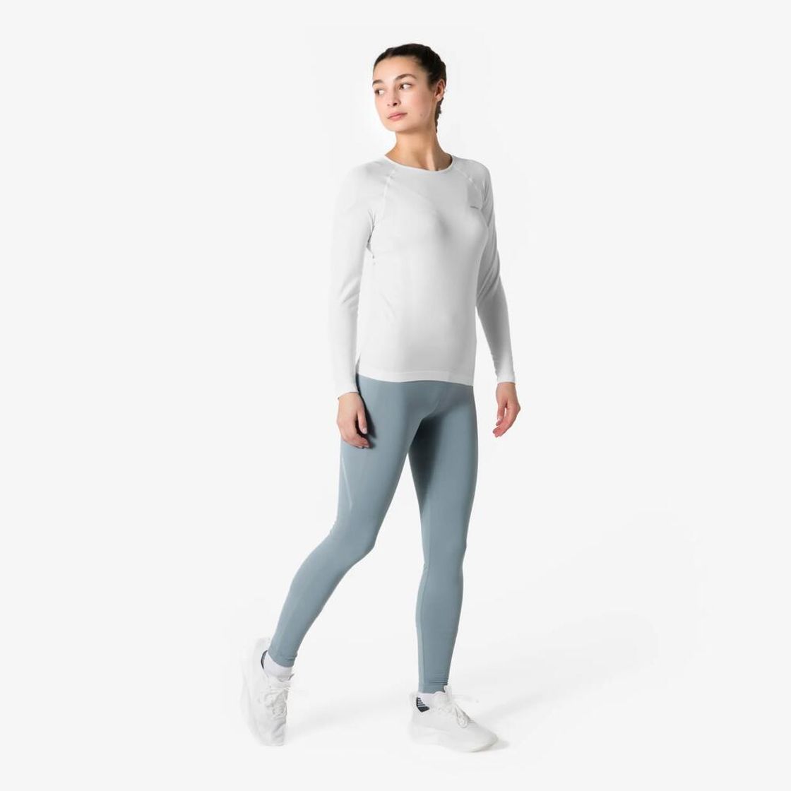 데카트론 여성 러닝 심리스 긴팔 티 런 500 울트라 화이트(Decathlon Women's Running Seamless Long-Sleeved T-shirt Run 500 Ultra White) - 4