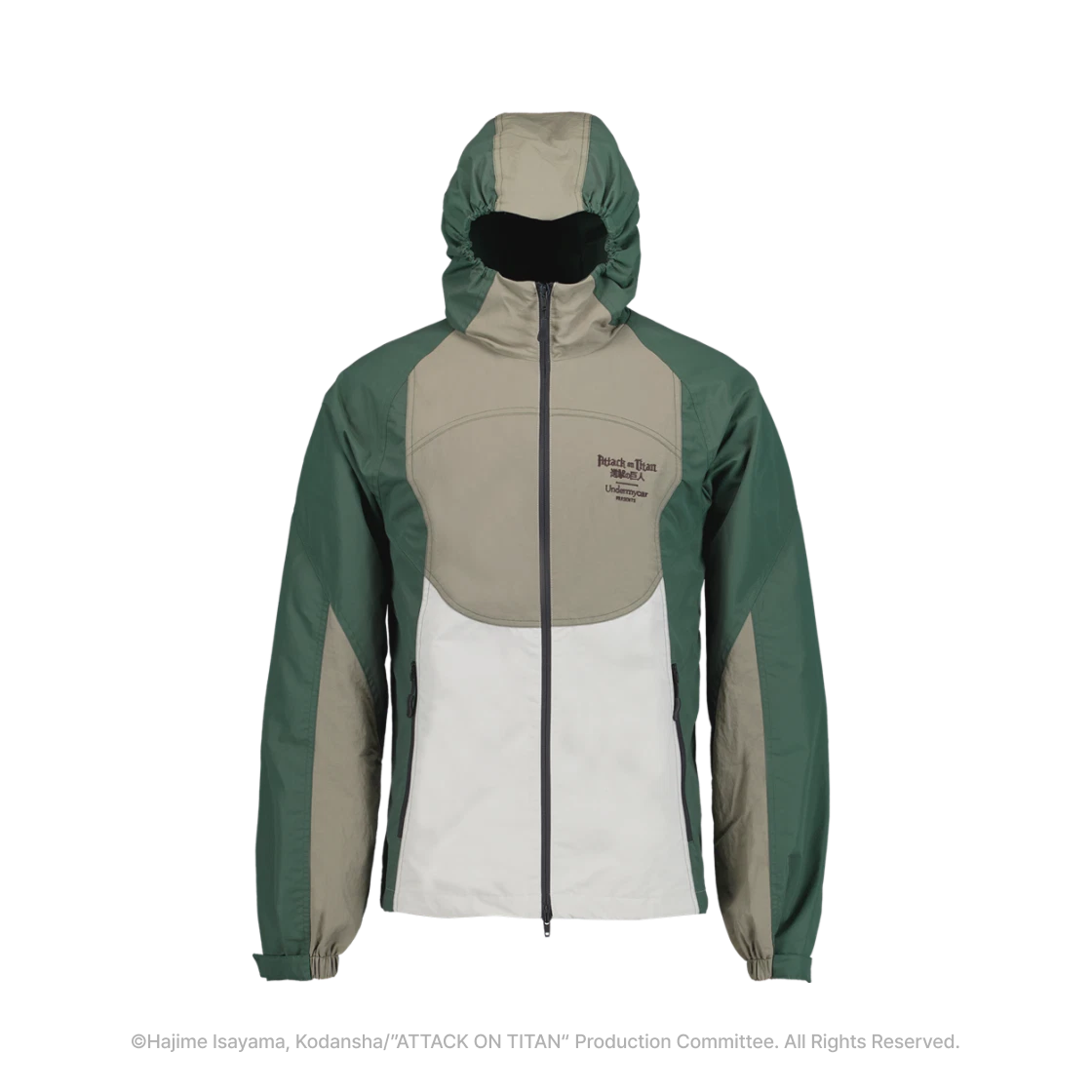 UMCAOTNSPGN [Attack On Titan I Undermycar] Survey Corps Silhouette Shell Parka Eden Green