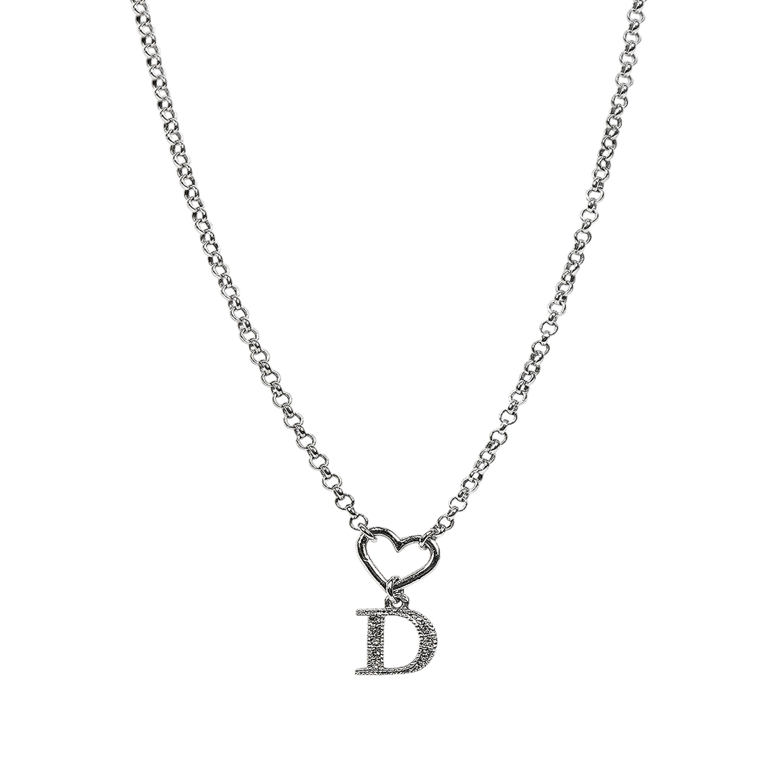 IT2ELMS4BP5U Dior Heart Cubic D Silver Necklace