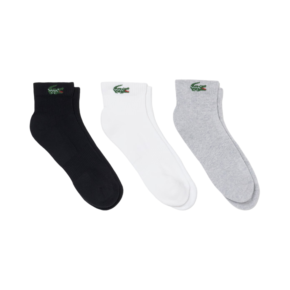 RA9184-51-L78 (W) Lacoste Ankle Sport Socks White Grey Chin (3 Pack)