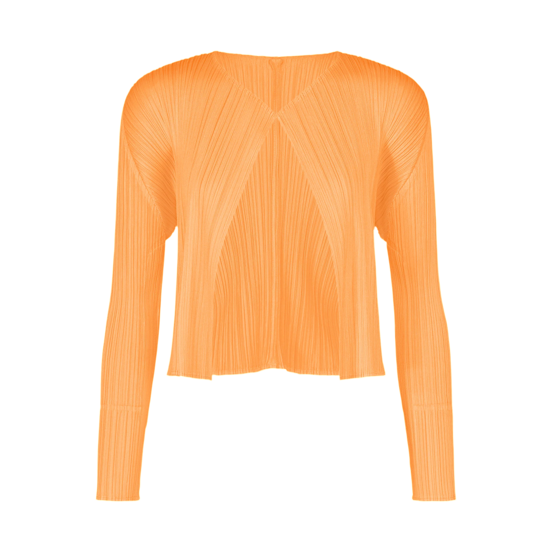 PP63-JO132-31 (W) Pleats Please Issey Miyake Monthly Colors September Cardigan Neon Orange