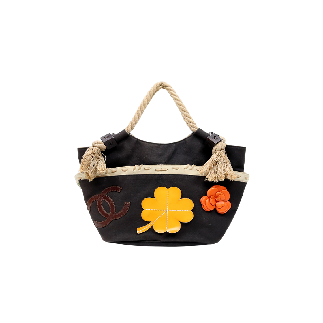 ITSFNL7UH6EU Chanel Black Canvas Flower CC Shoulder Bag