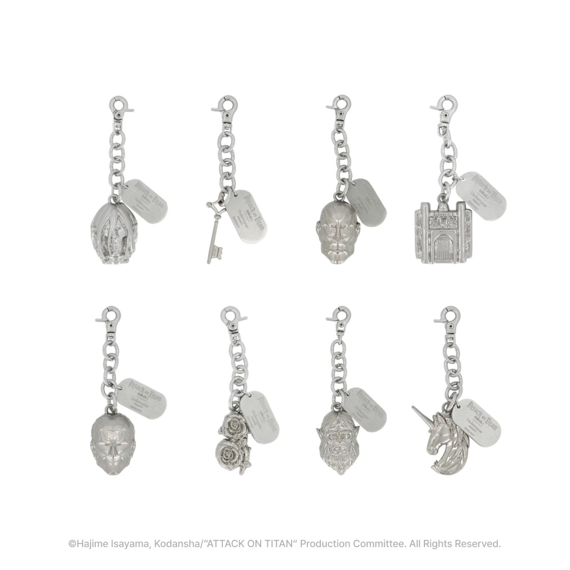 [진격의 거인 I 언더마이카] 키링 컴플리트 (2개입 4세트)([Attack On Titan I Undermycar] Keyring Complete Set (2pcs 4 sets)) - 1