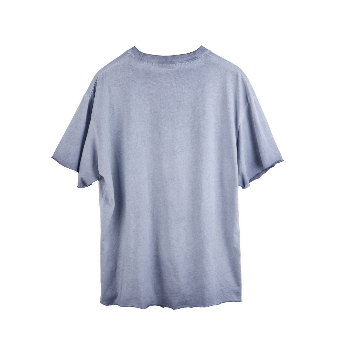 폴리테루 포그 1/2 티 로우 컷 하드 워시드 라이트 블루(Polyteru Fog 1/2 Tee Raw Cut Hard Washed Light Blue) - 2
