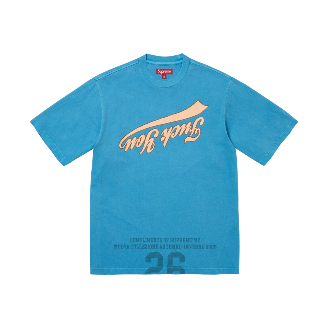 - Supreme Cracked Flipped S/S Top Blue - 26FW