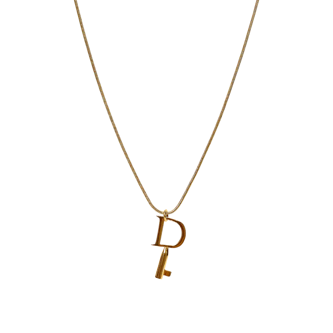 ITFTO8BLBGT4 Dior D Key Gold Necklace