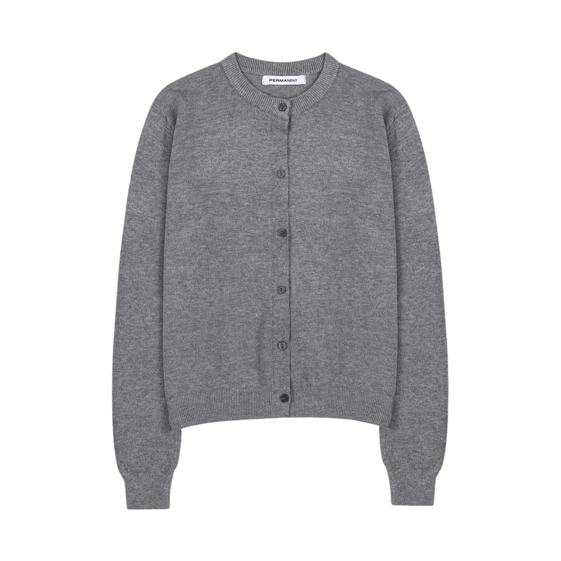 26PA043 Permanent Archive Air Flex Round Cardigan Deep Gray