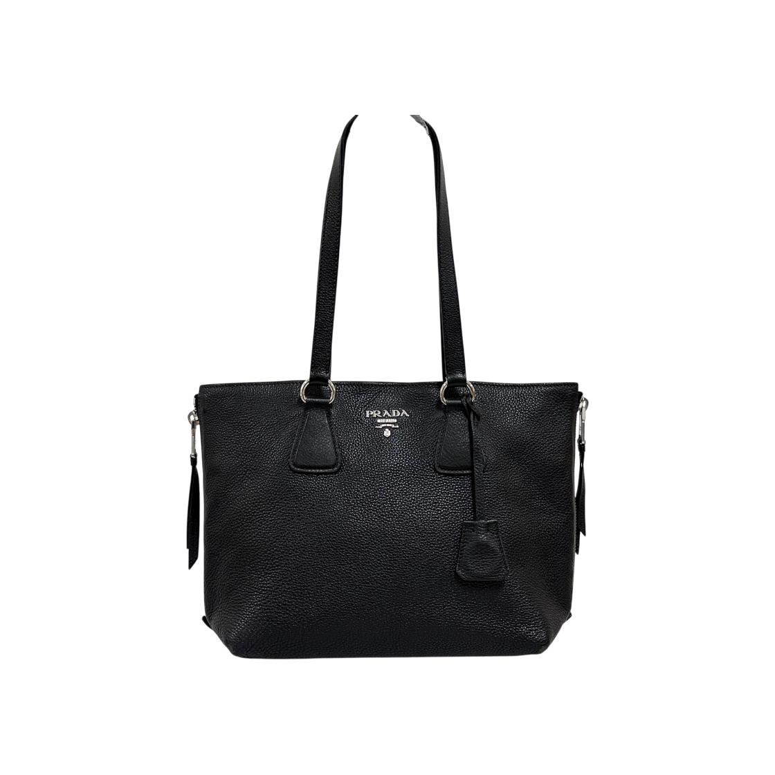 ITTH75KGLA2G Prada Vitello Phoenix Side Zip Shoulder Bag Black
