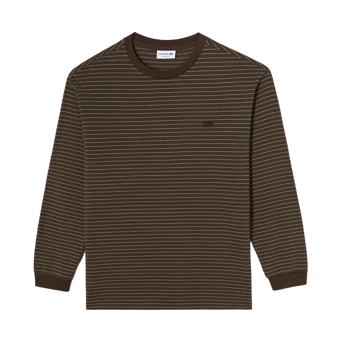 TH467E-56N-DPD Lacoste Multi Stripe Long Sleeve T-Shirt Brown