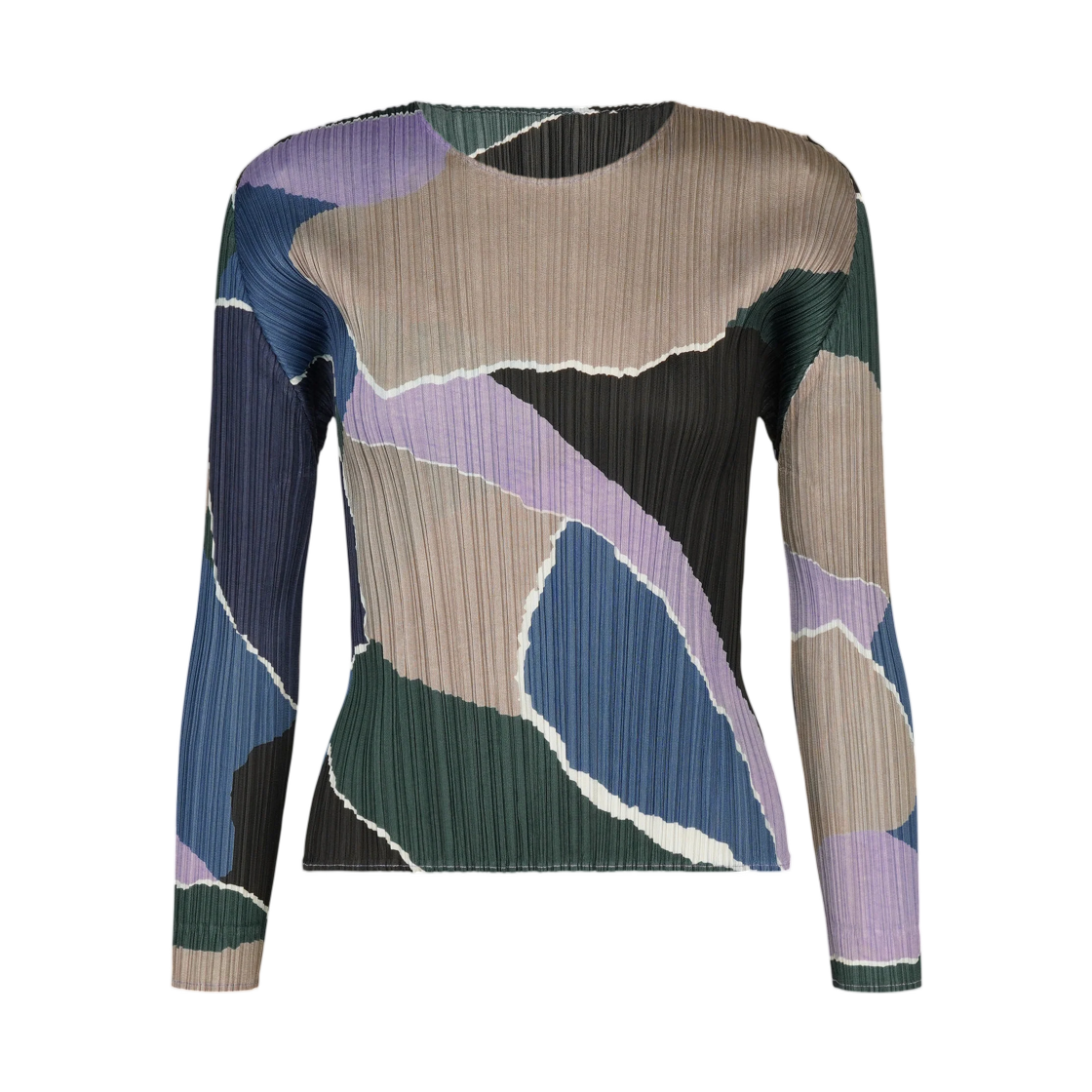 PP63-JK691-81 (W) Pleats Please Issey Miyake Surprise Long Sleeve Top Purple