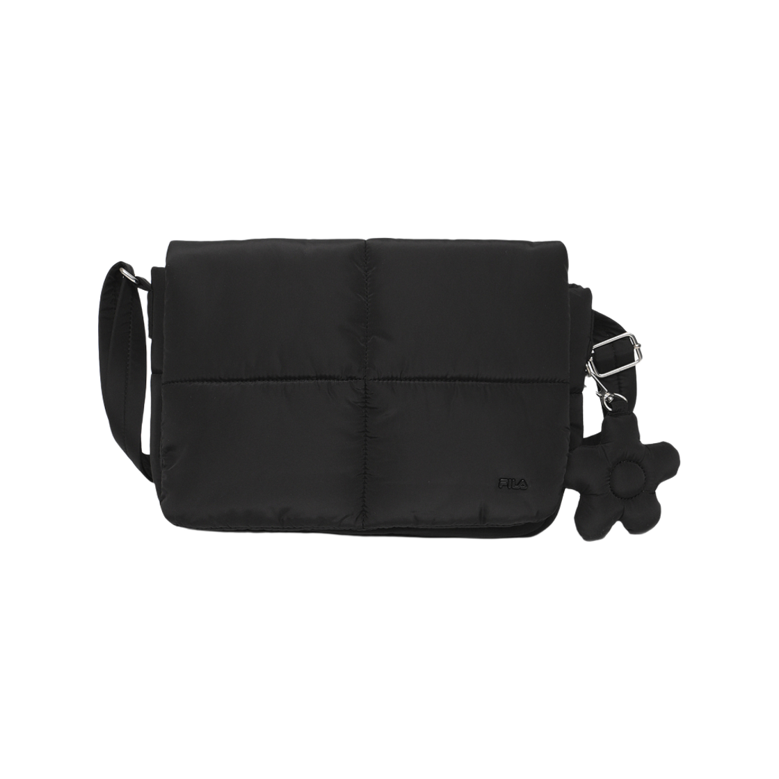 [5% 적립] 휠라 푸퍼 플랩 크로스백 블랙([5% 적립] FILA Puffer Flap Cross Bag Black)