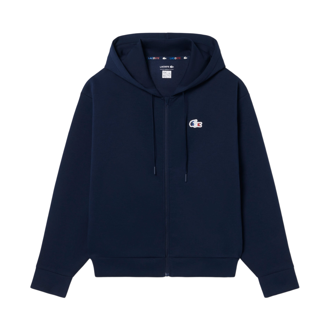 (W) 라코스테 테니스 프렌치 후드 집업 네이비((W) Lacoste Tennis French Hoodie Zip-Up Navy) - 1