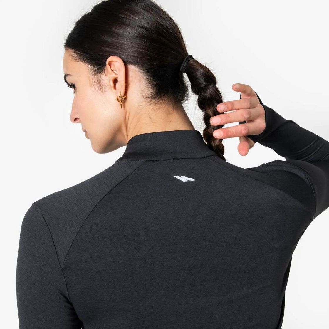 데카트론 여성 하프집 러닝 긴팔 티 런 코어 스모크 블랙(Decathlon Women's Half-Zip Running Long-Sleeved T-shirt Run Core Smoke Black) - 7