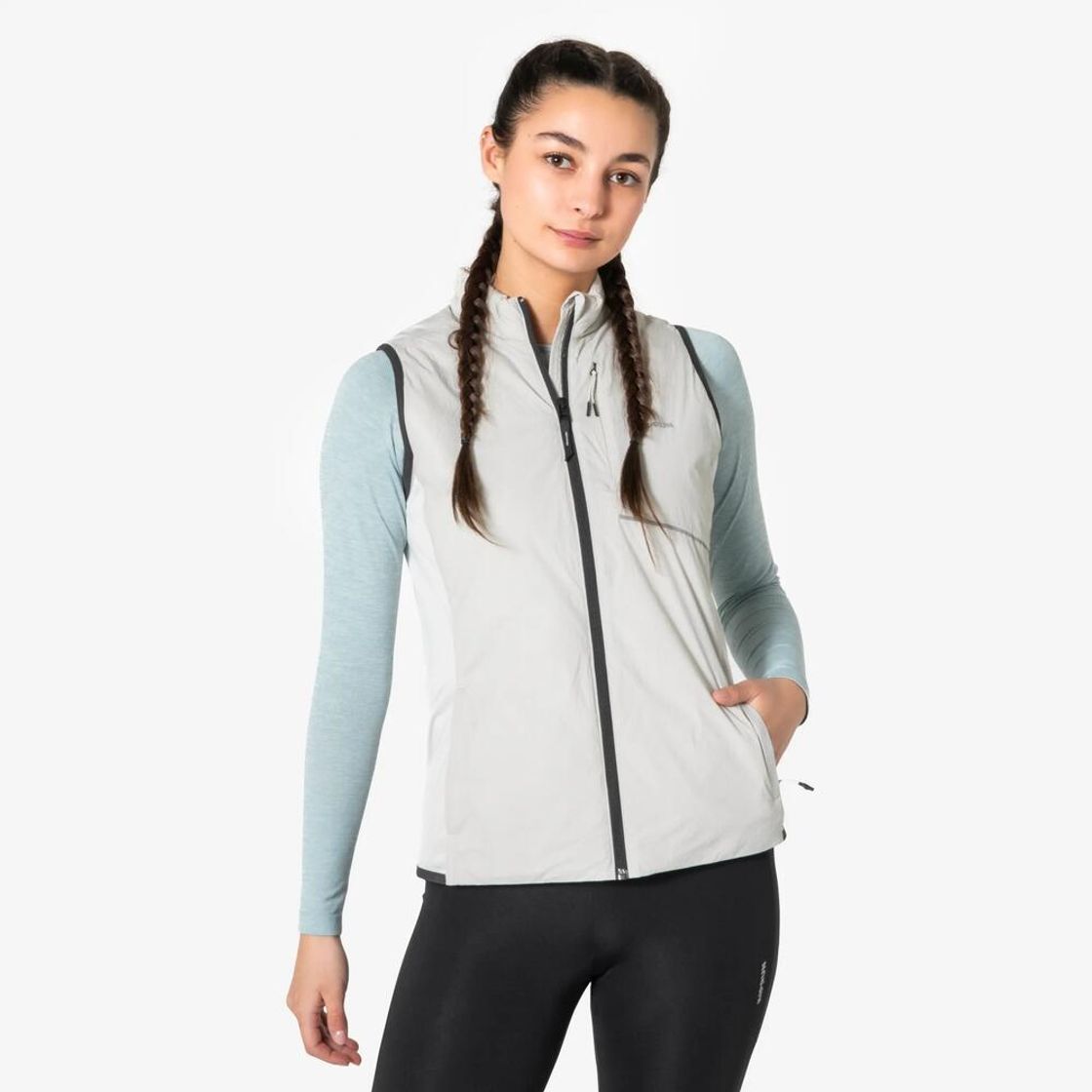 데카트론 여성 러닝 패딩 베스트 런 웜 500 미네랄 그레이(Decathlon Women's Running Padded Vest Run Warm 500 Mineral Grey) - 2