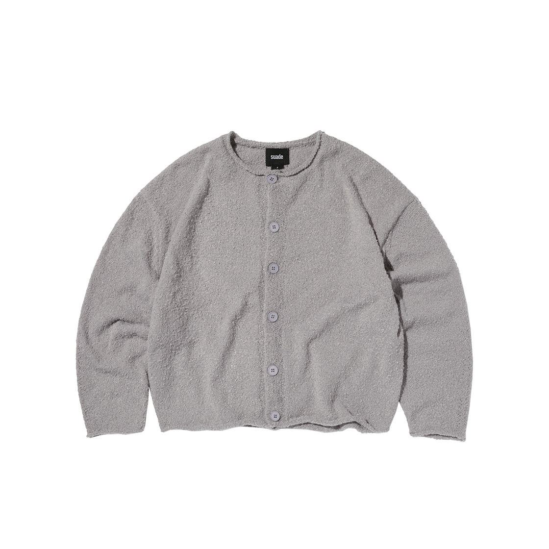 스웨이드 시어링 니트 가디건 그레이(Suade Shearling knit cardigan Gray) - 1