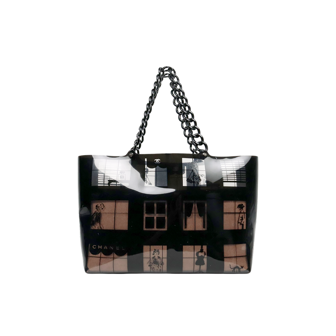 ITMK2MHMC4TC Chanel Black PVC Window Shoulder Bag