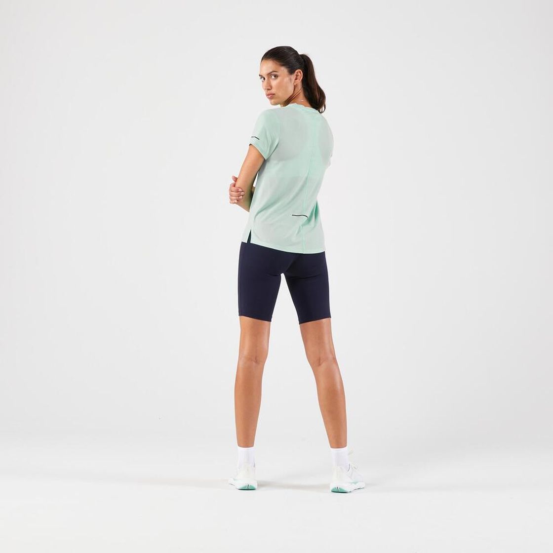 데카트론 여성 러닝 반팔 티 런 드라이 500 프로즌 그린(Decathlon Women's Running Short-Sleeved T-shirt Run Dry 500 Frozen Green) - 8