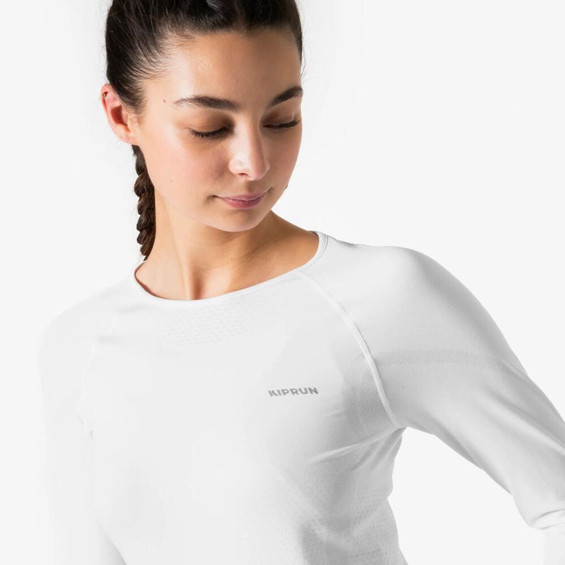 데카트론 여성 러닝 심리스 긴팔 티 런 500 울트라 화이트(Decathlon Women's Running Seamless Long-Sleeved T-shirt Run 500 Ultra White) - 6