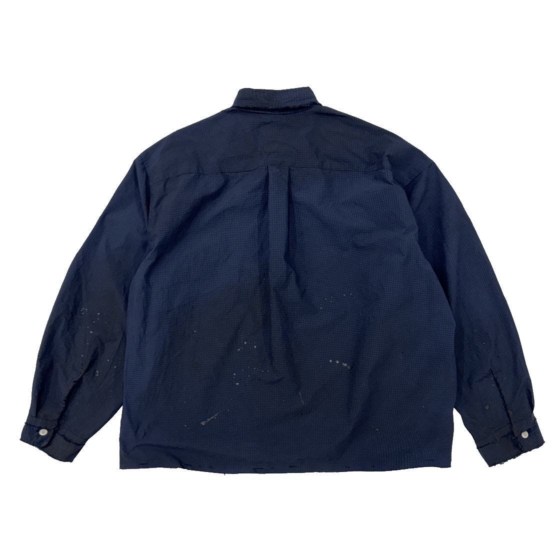 홈리스 스머지 더티 체크 셔츠 네이비(Hommless Smudge Dirty Check Shirt Navy) - 2