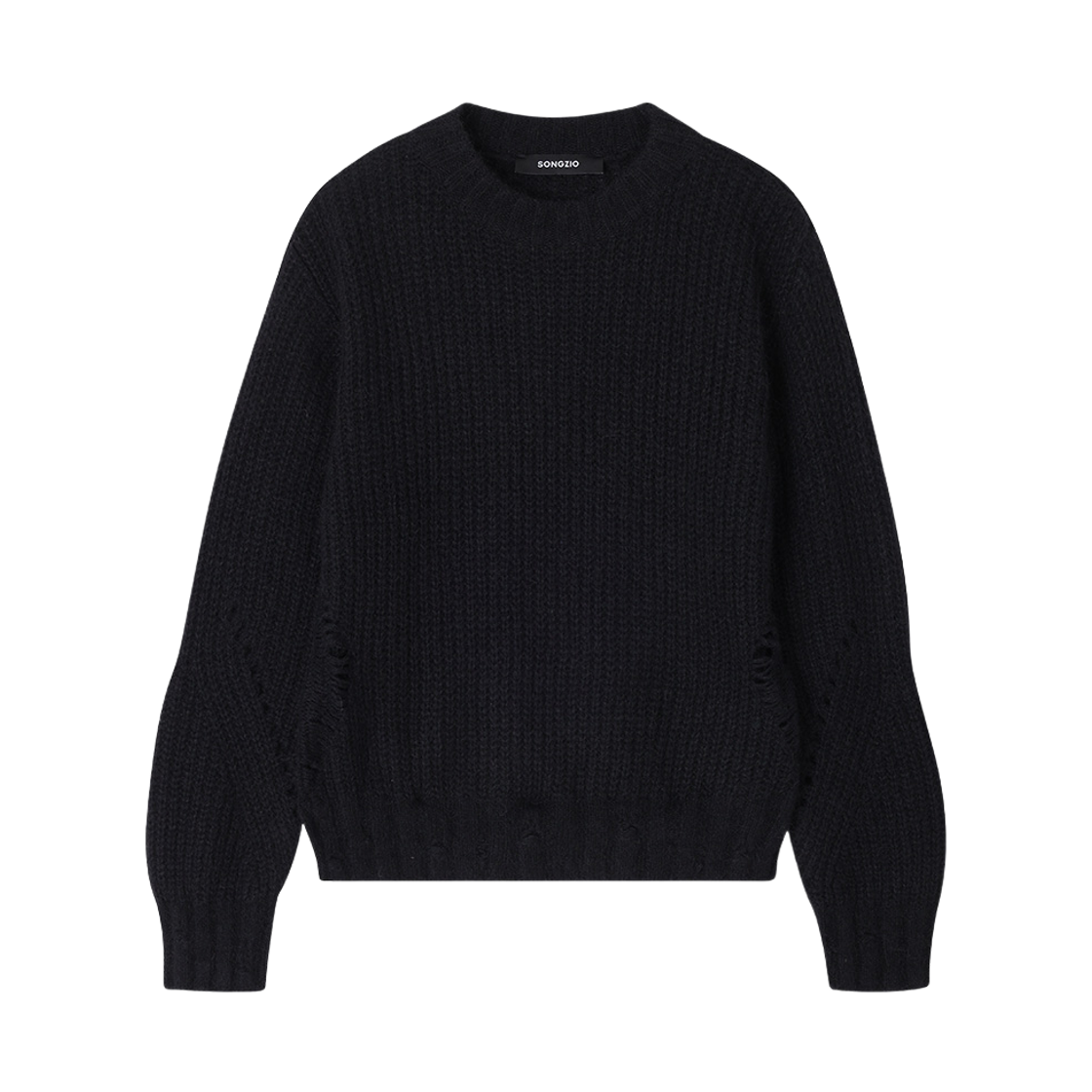 송지오 컬렉션 인터록 라운드넥 니트 블랙(SONGZIO COLLECTION Interlock Round Neck Knit Black) - 3