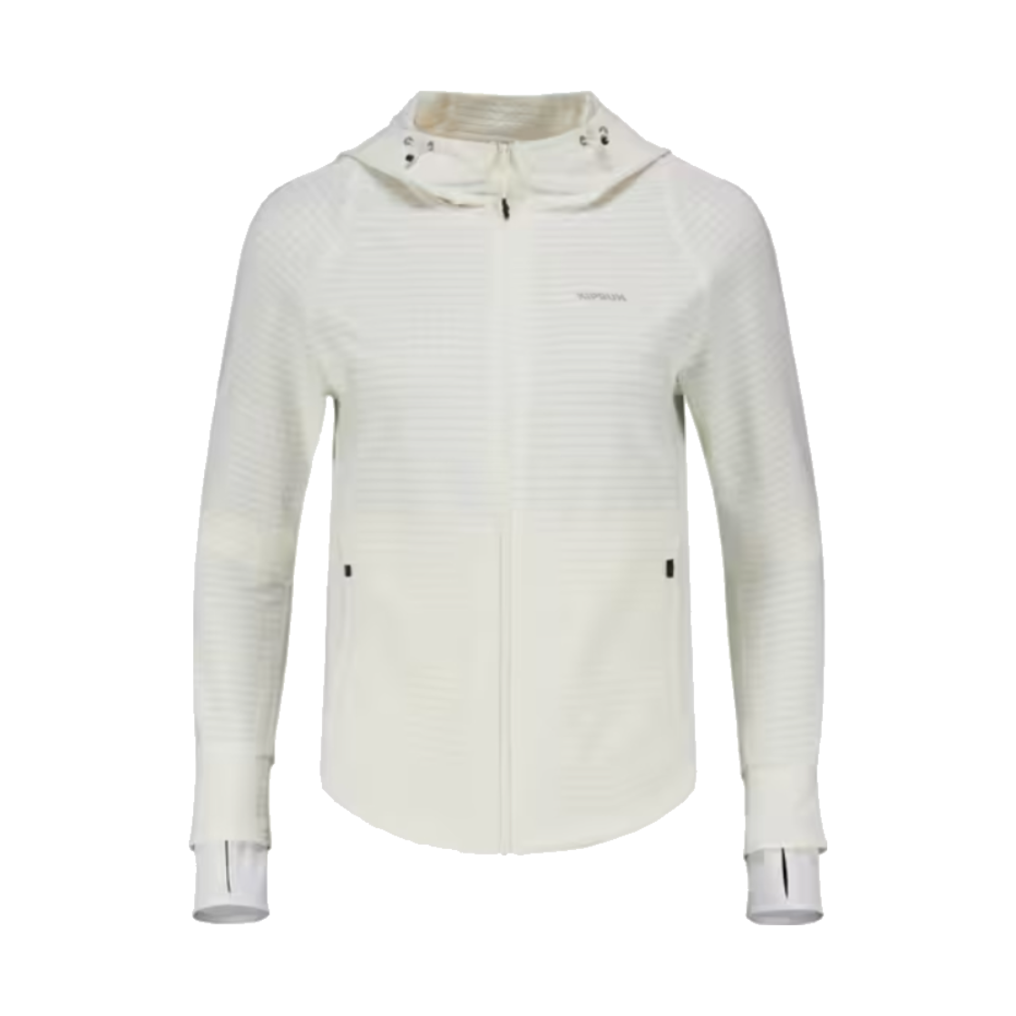 9017444 Decathlon Women's Running Jacket Run Warm 500 Ivory White