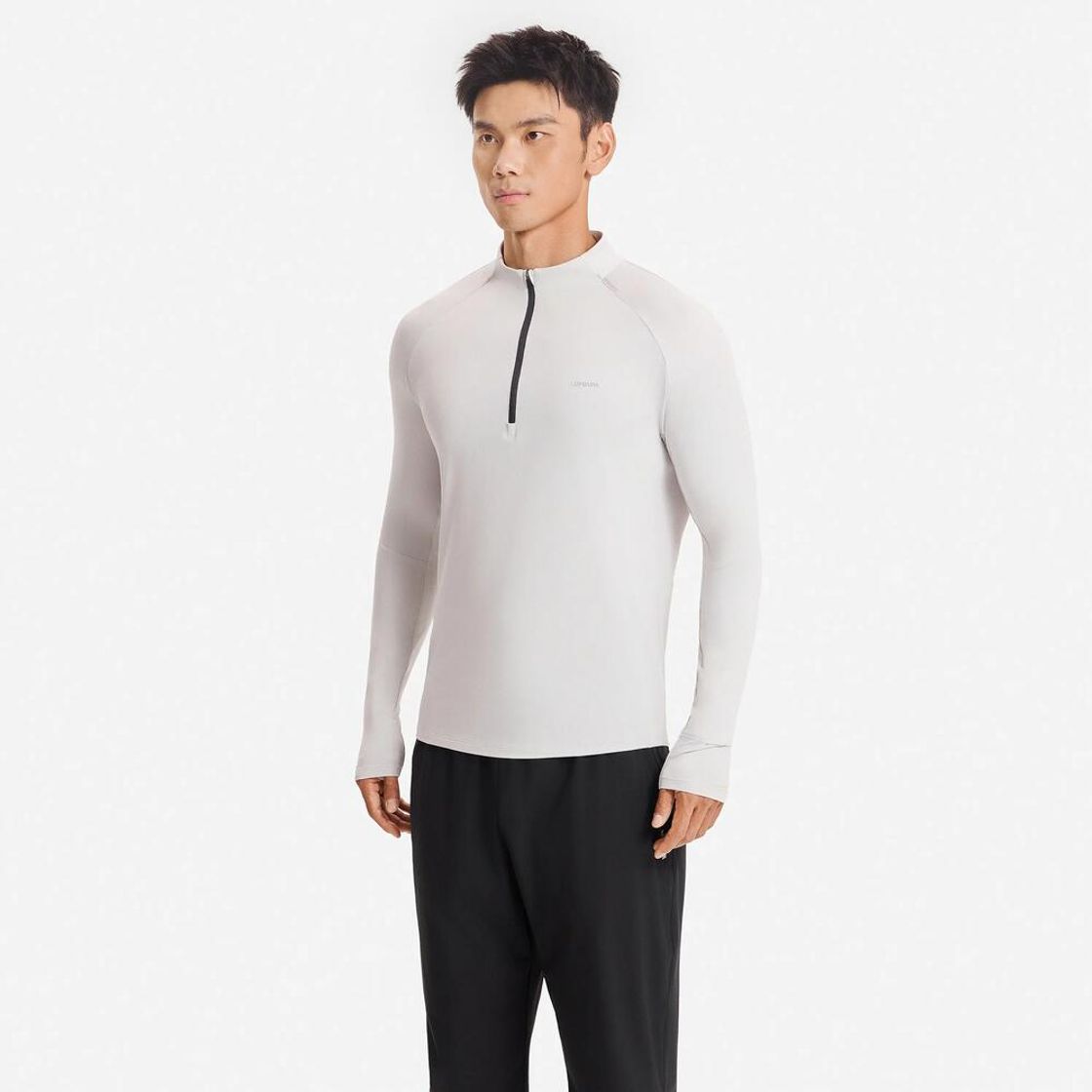 데카트론 남성 하프집 러닝 긴팔 티 런 드라이 500 페블 그레이(Decathlon Men's Half-Zip Running Long-Sleeved T-shirt Run Dry 500 Pebble Grey) - 5