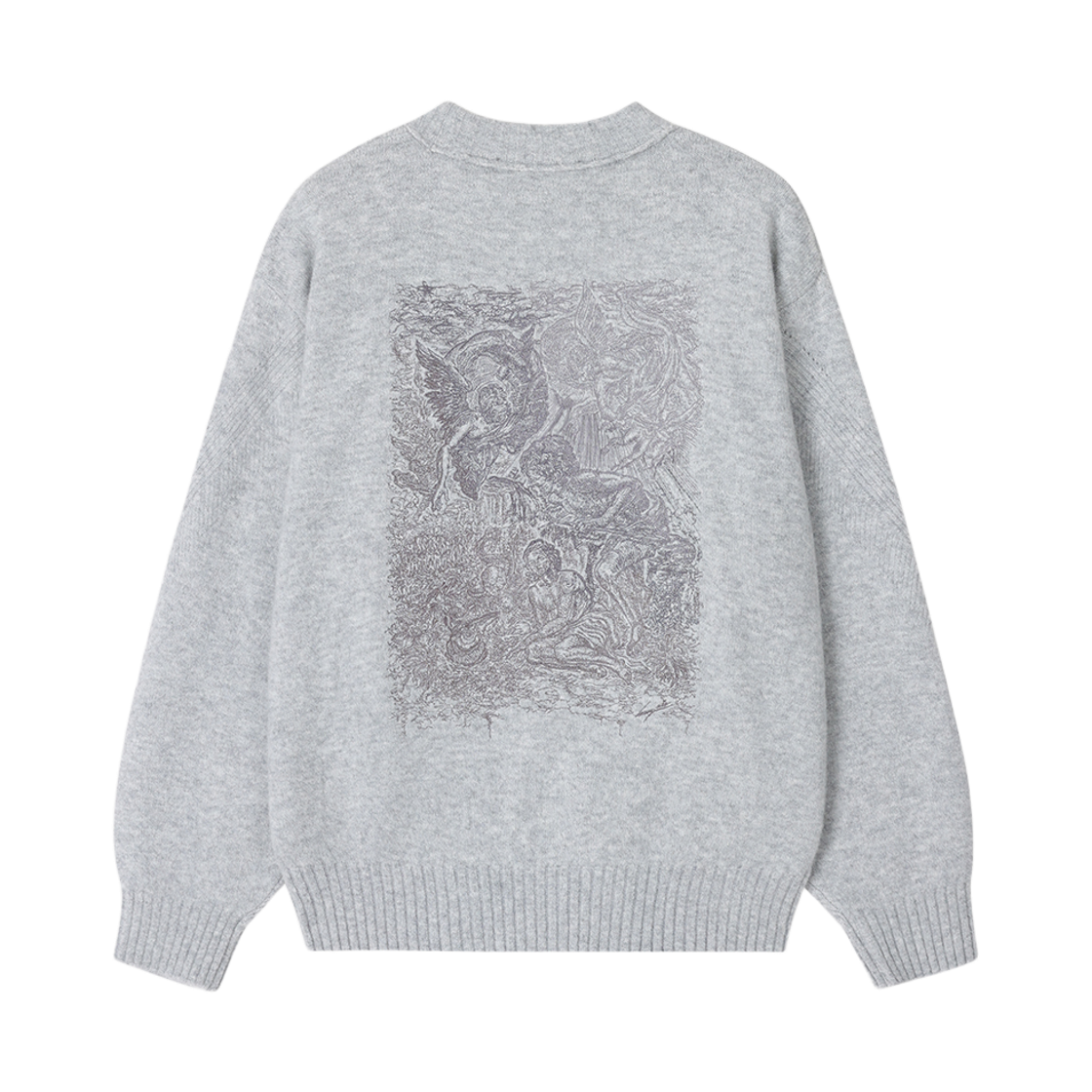 송지오 컬렉션 베네딕션 크로스 가디건 라이트 그레이(SONGZIO COLLECTION Benediction Cross Cardigan Light Grey) - 2