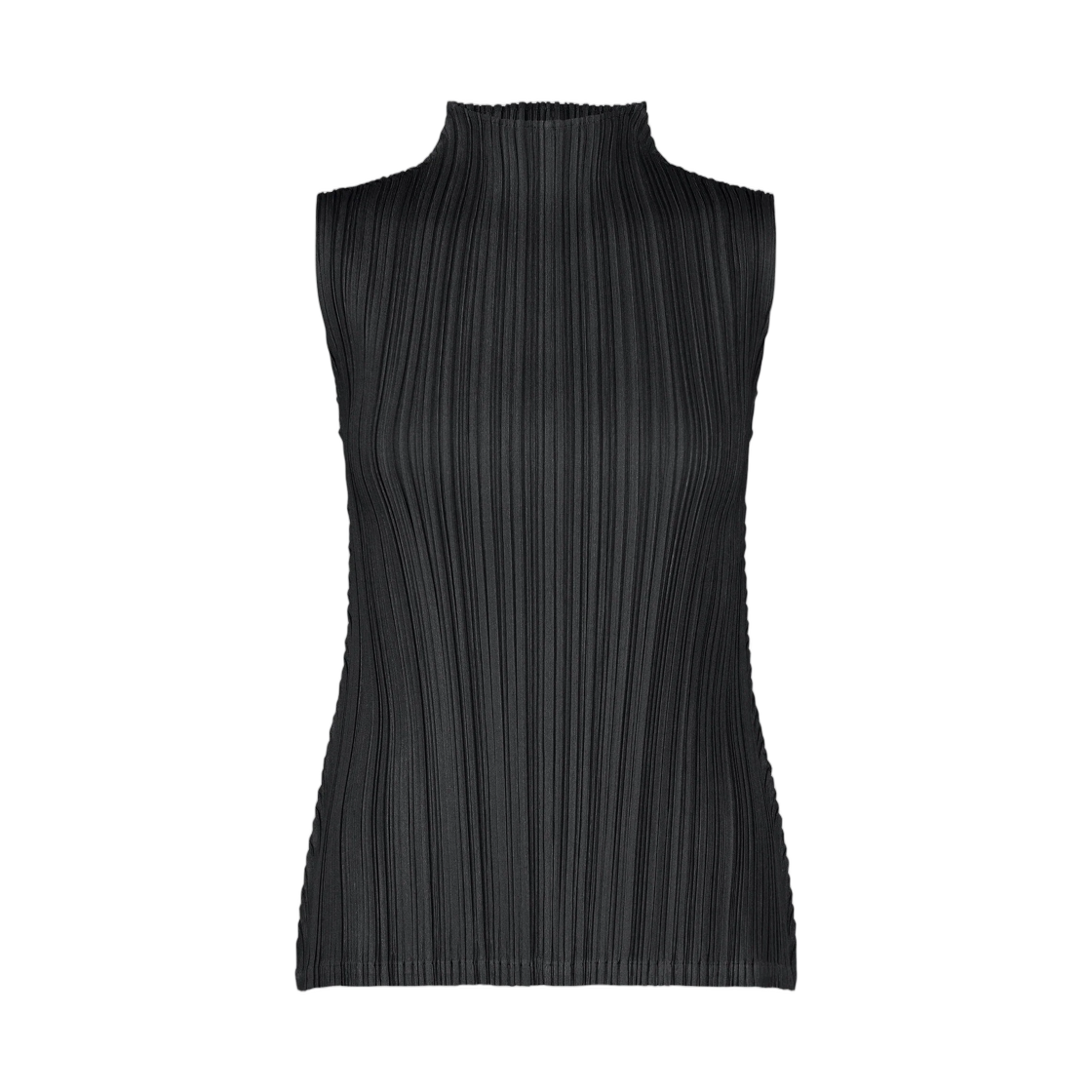PP63-JK285-15 (W) Pleats Please Issey Miyake Mellow Pleats Sleeveless Top Black